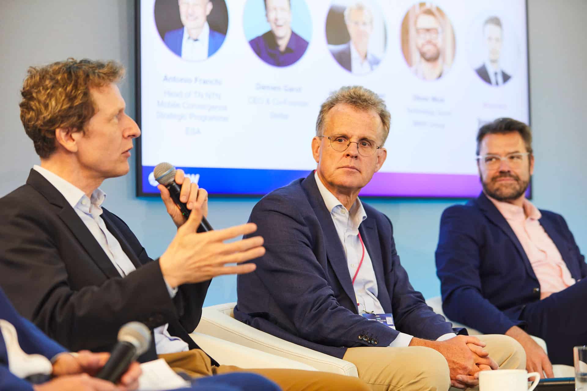 Speakers on stage at the Space Summit for a Resilient Future